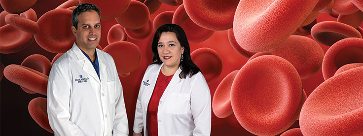 Nimesh Nagarsheth, MD, director of gynecologic oncology and director of robotic surgery, and Sherri Ozawa, RN, clinical director of the Institute for Patient Blood Management and Bloodless Medicine and Surgery.
