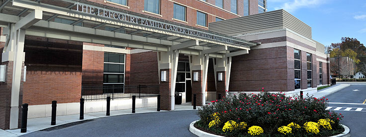 The Lefcourt Family Cancer Treatment and Wellness Center entrance